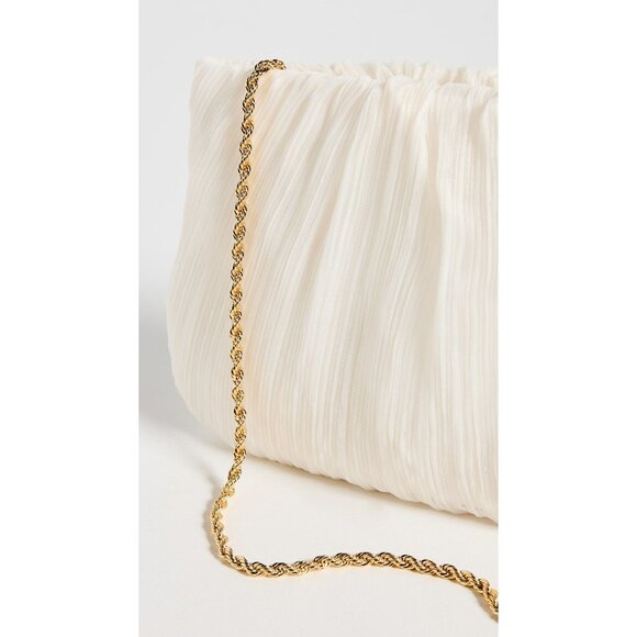 Loeffler Randall Brit Flat Pleated Pouch in Pearl New Womens Clutch Shoulder - Picture 3 of 15